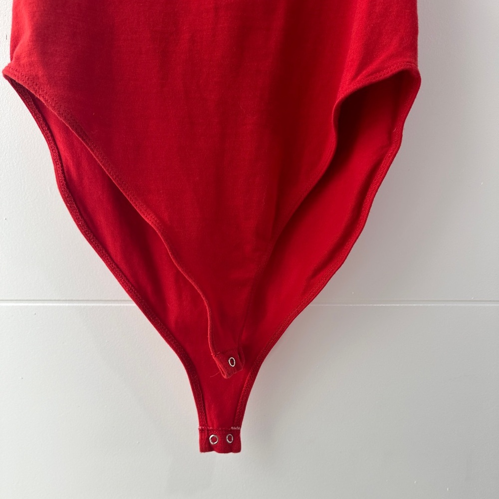Forever 21 Red Tie Strap Bodysuit Summer Vacation Top Festival Outfit | Size S - Picture 11 of 12